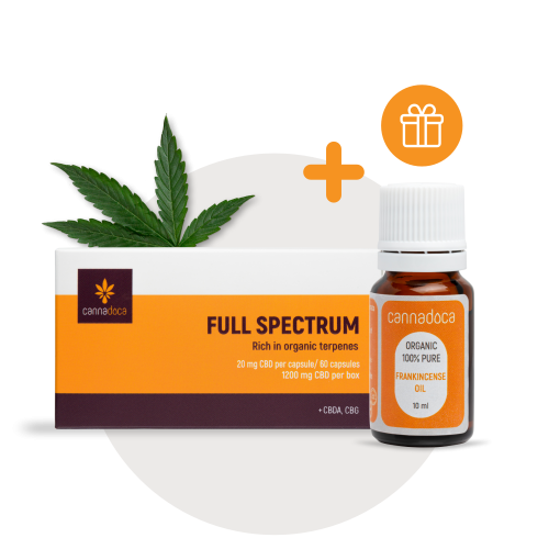 CBDA capsules full spectrum 1200 mg with free Frankincense Oil